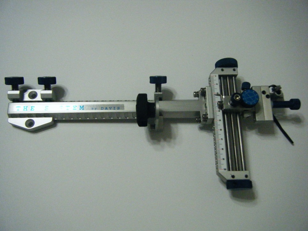 5" DAVIS SIGHT-Double Knob-Silver/LT Blue-8.5" ext