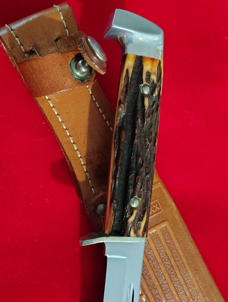 Old Case Stag Handle Fixed Blade Knife, Unused Beautiful Original Condition.