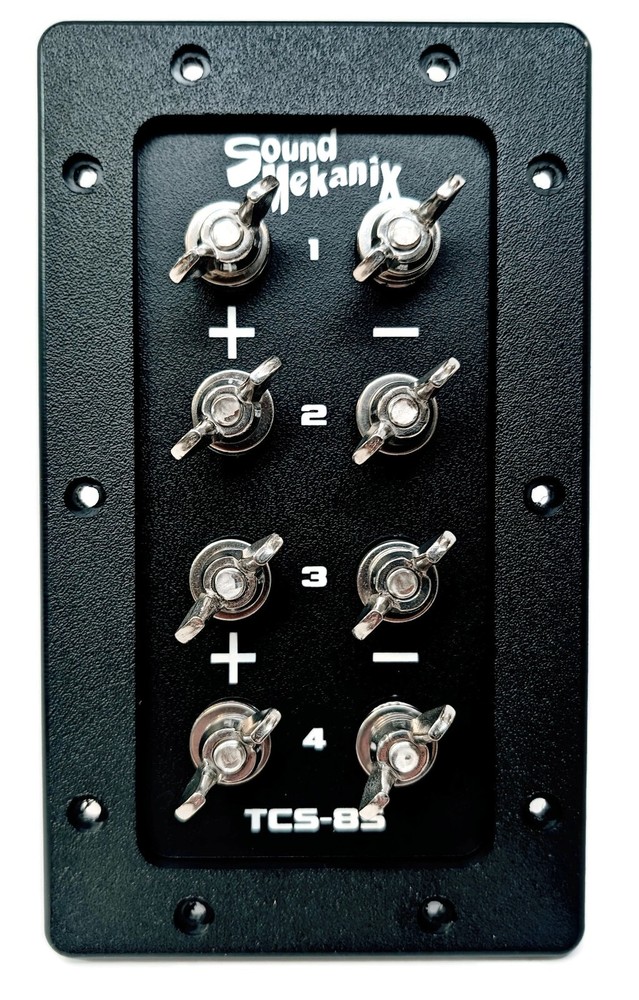 Quad Subwoofer Speaker Box Terminal Cup, QUAD Input - TCS-8S Black