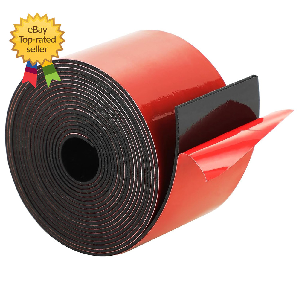 1/16 Thick × 2  Wide Neoprene Solid Rubber Strip Self Adhesvie Solid Strips