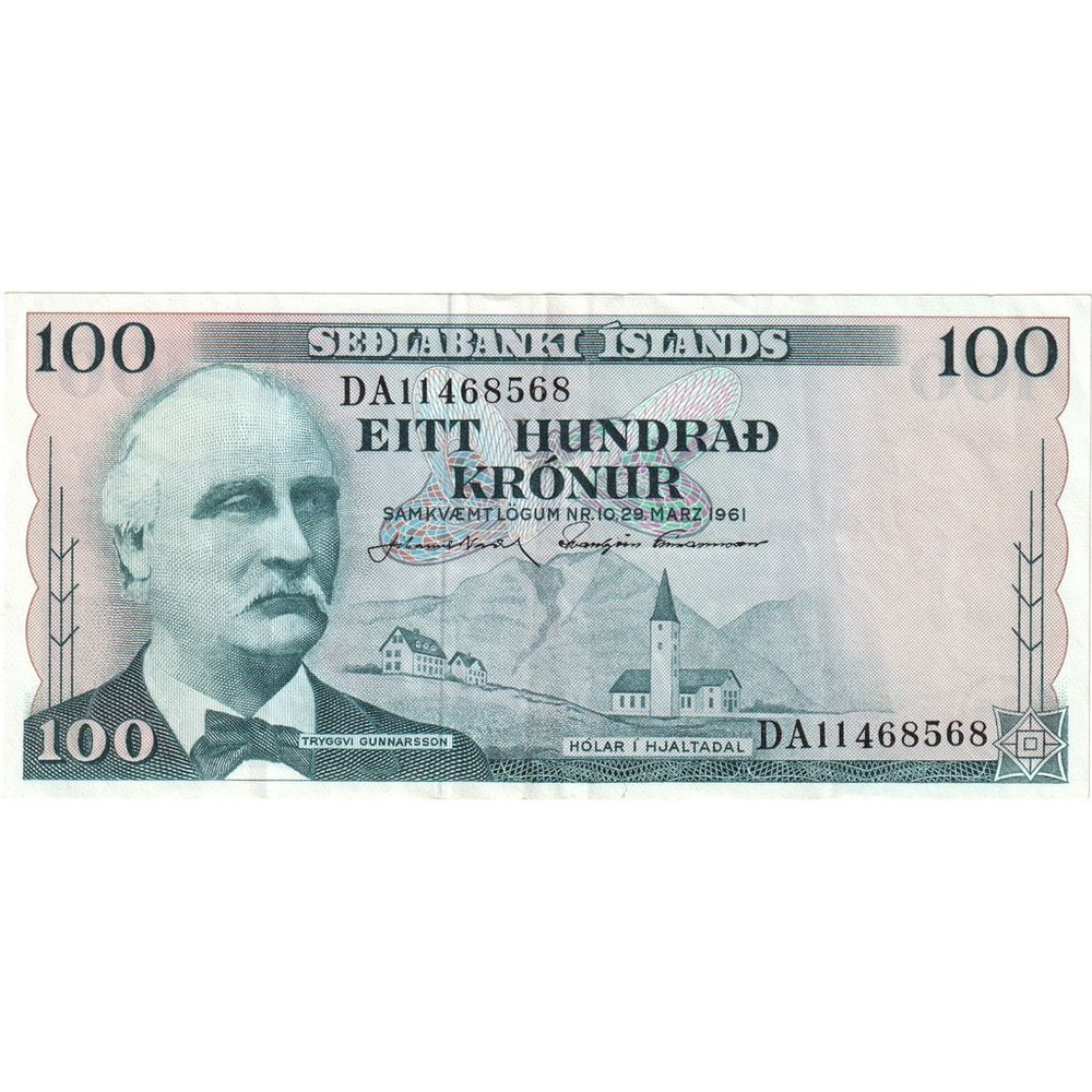 [#196968] Iceland, 100 Kronur, 1961-03-29, EF