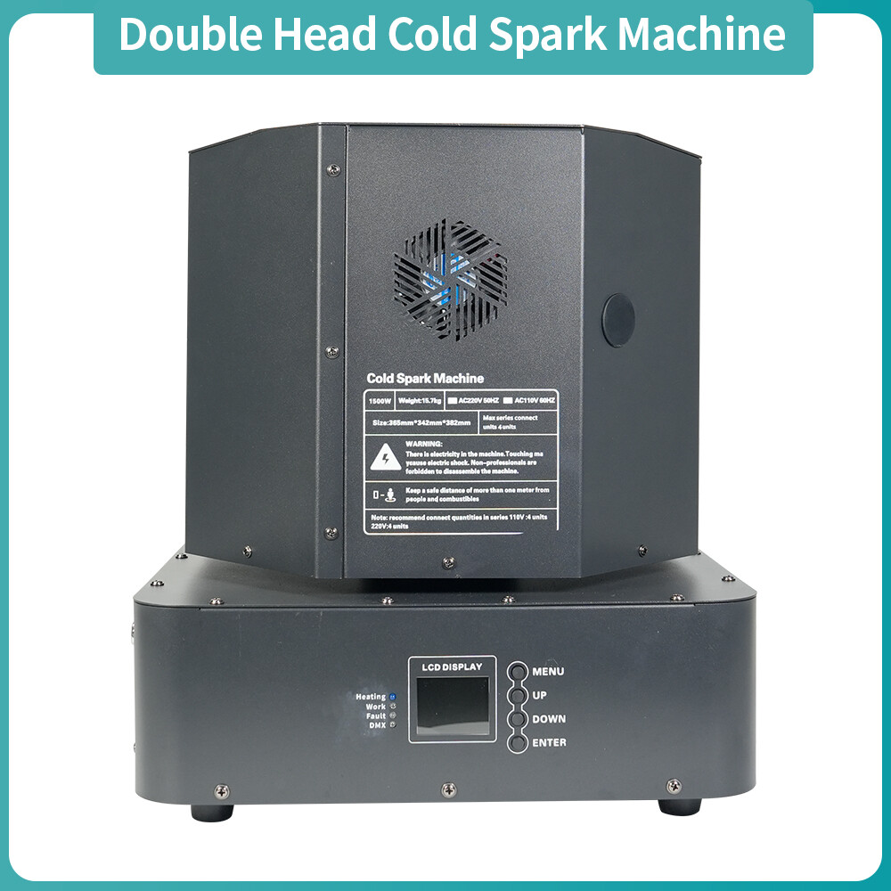 2PCS Black 1500W Double Double Head Spin Fireworks Sparkler Cold Spark Machine