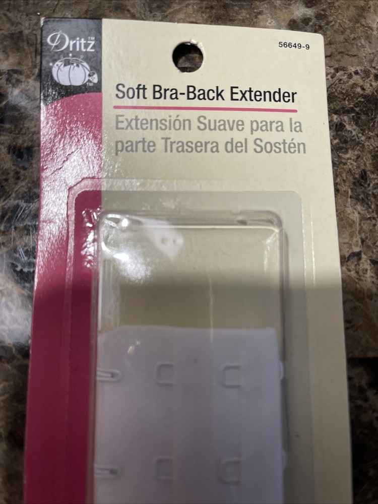 Dritz Bra Back Extender White 3 Hooks Bra Repair 56649-9