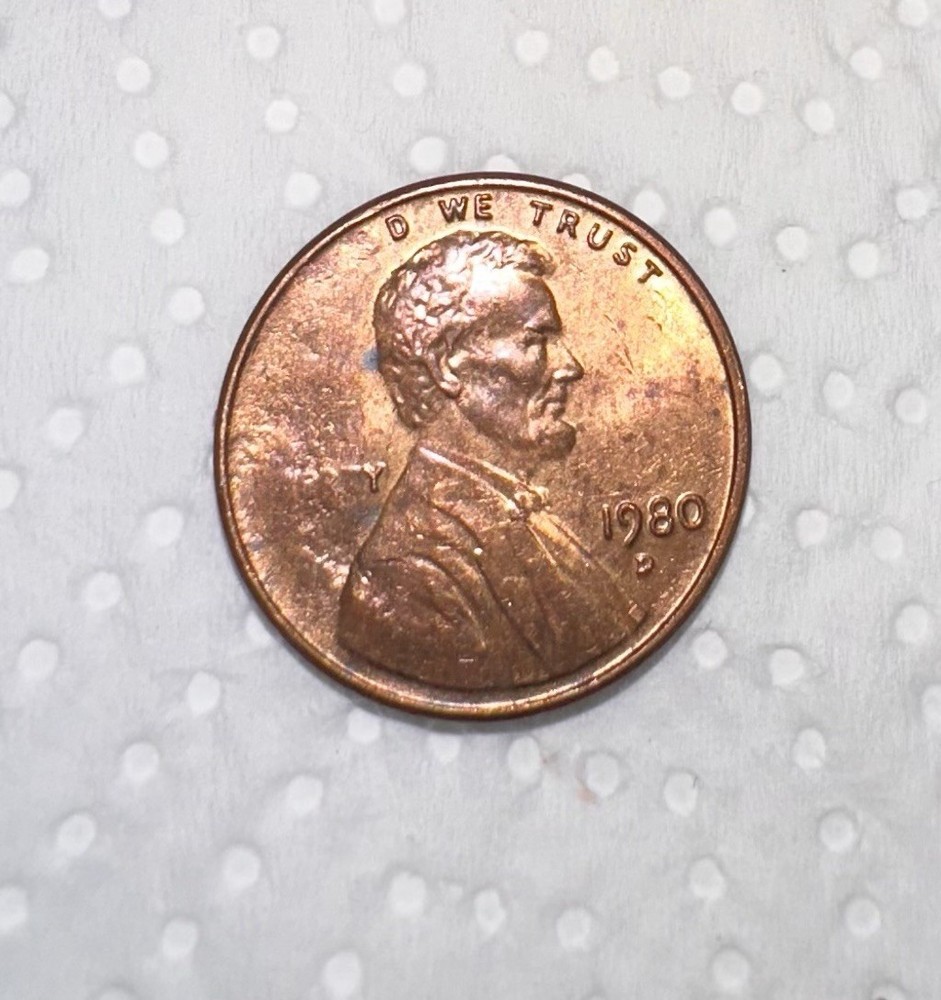 Peny 1980 D Error Print  In Good