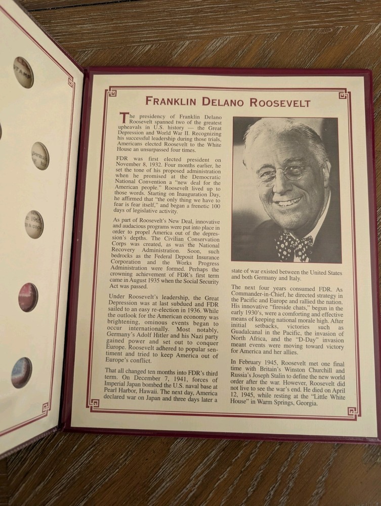 Roosevelt Silver Dime And Stamp Collection Book, COINS MISSING