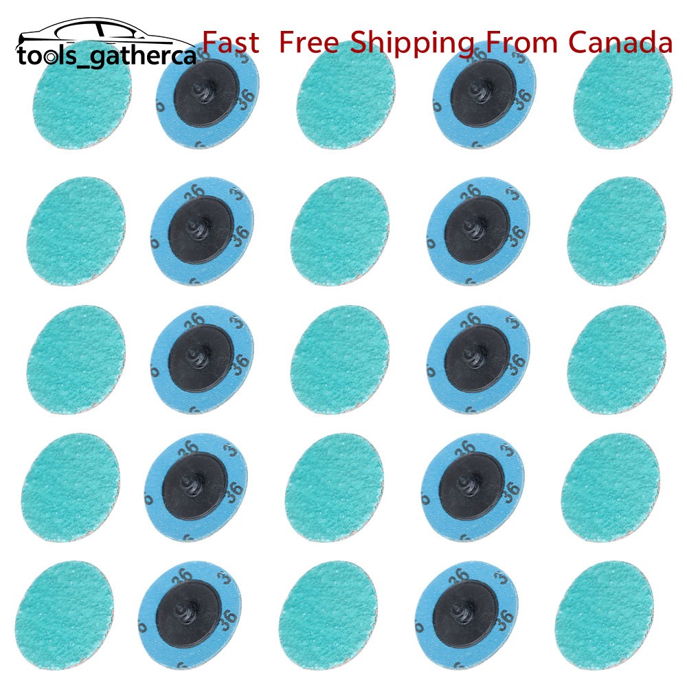 25X2" 36 Grit Zirconia + Grind Aid Quick Change Sanding Discs Type