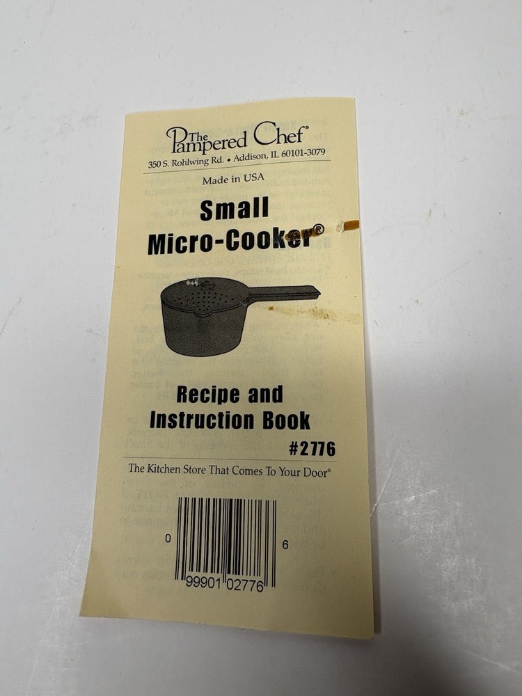 Pampered Chef Small Micro Cooker 2776 Recipe & Instruction Book ONLY