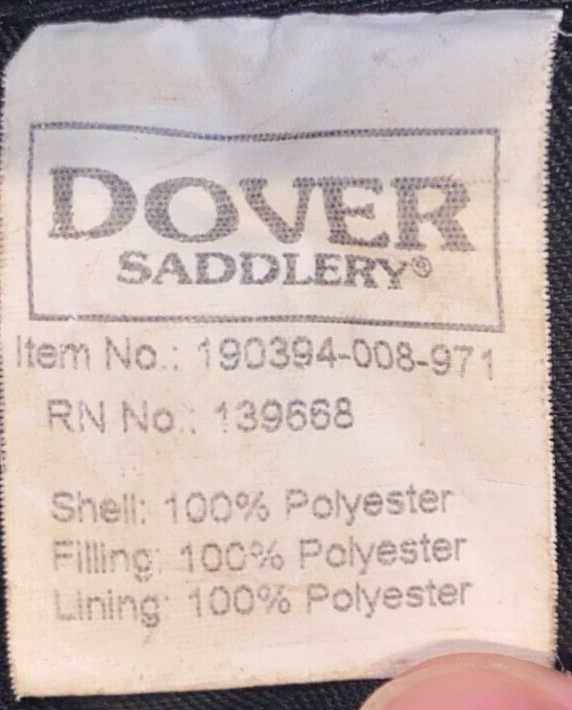 DOVER BLACK A/P QUILTED SADDLE PAD 23'' X 37''