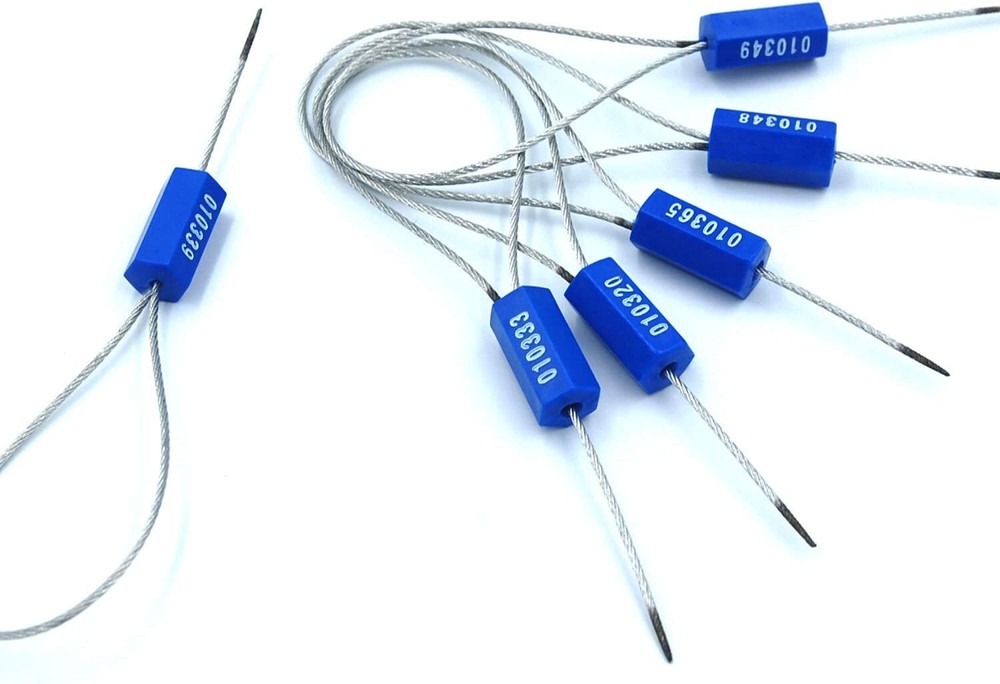 Security Seals Numbered Security Tag Tamper Proof Pull Tight Steel Wire ,50-Pack