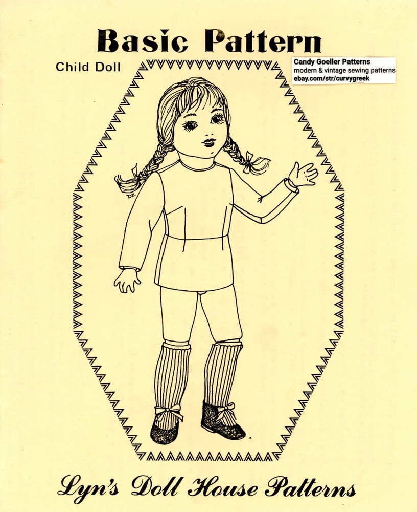 BASIC PATTERN 27" - 28" Child Doll & Underwear - Lyn's Doll House Patterns UNCUT