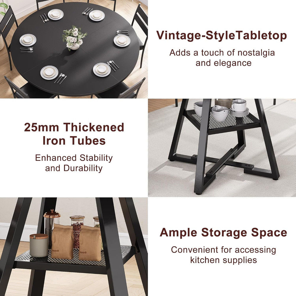 51'' round Dining Table,Kitchen Dining Room Circle Dinner Pedestal Table,Space S