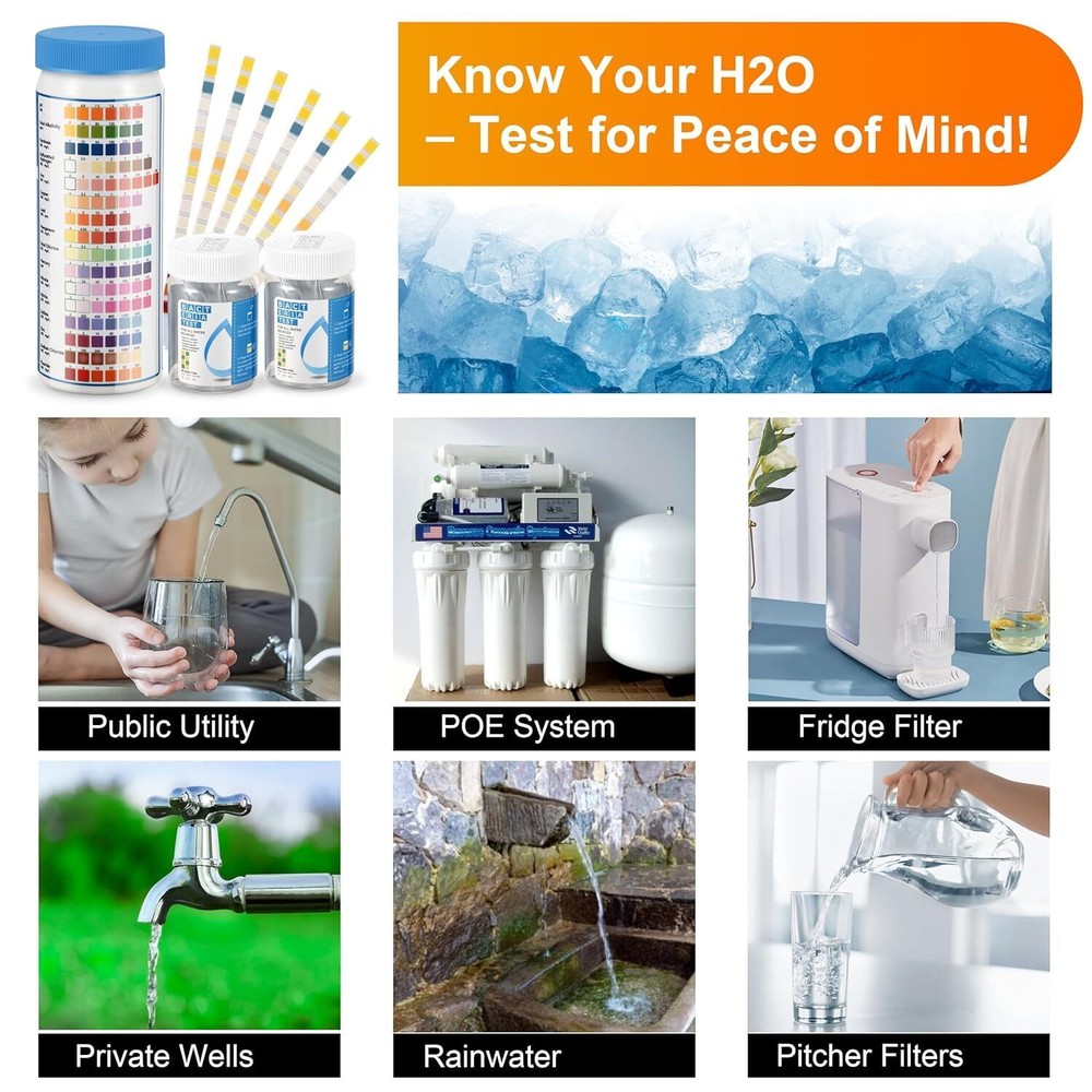 Drinking Water Test Strips 17 in 1 50 Strips + 2 Bacteria Tester Kits, Complete