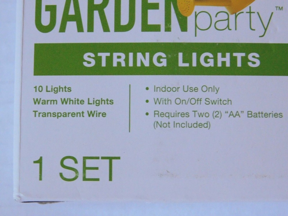 String Lights Green Cactus 10 Lights Set LED Indoor Use
