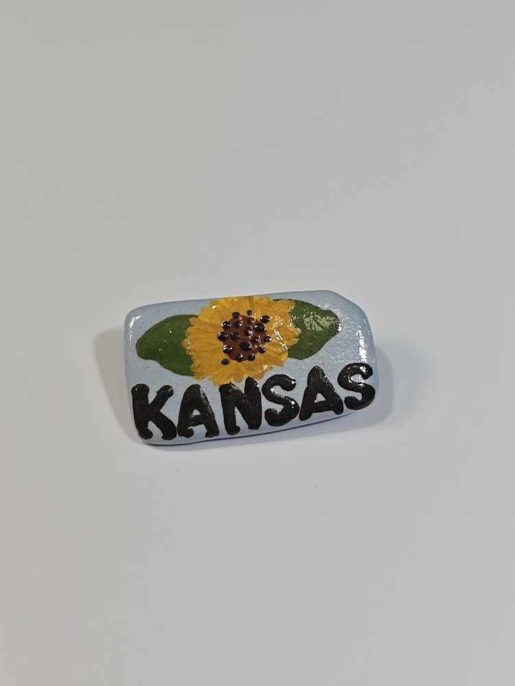 Kansas Sunflower Lapel Pin Ceramic