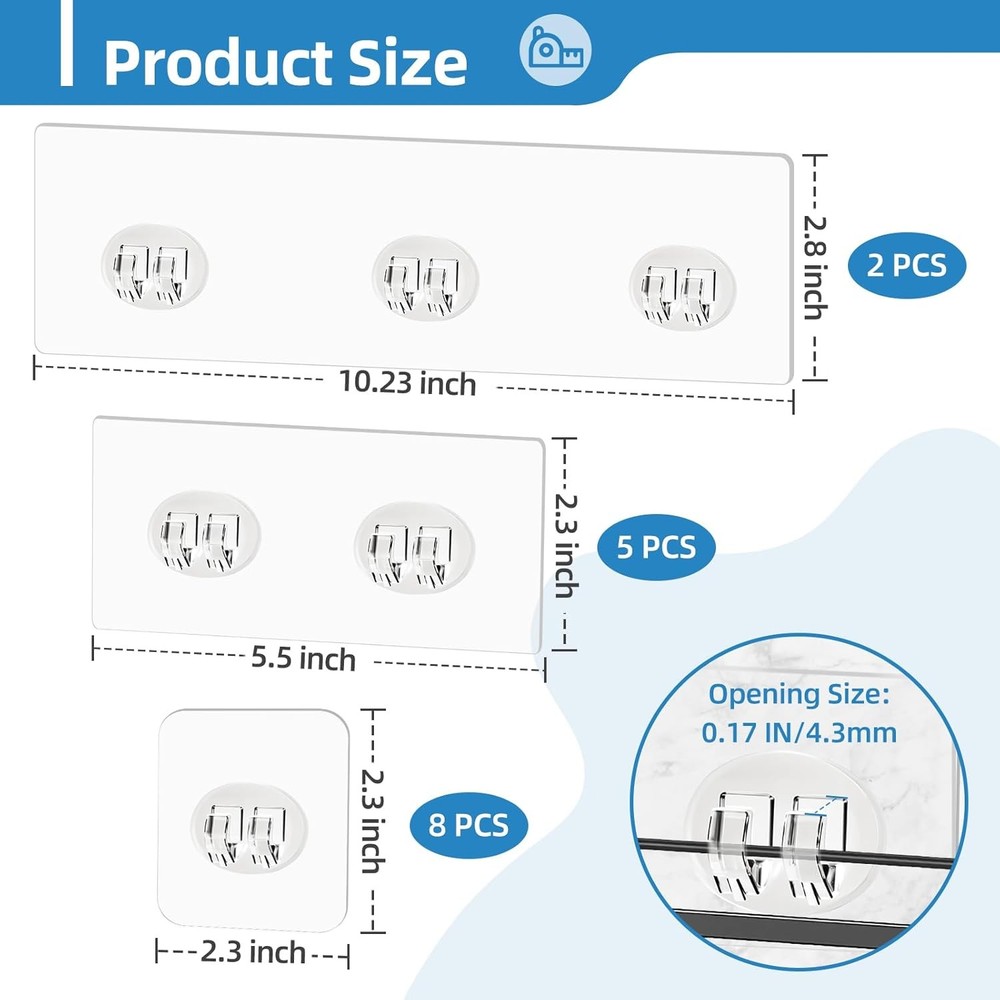 15 Pack Shower Caddy Adhesive Replacement - Strong No Drilling Shower Shelf