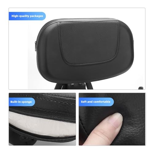 Motorcycle Backrest Sissy Bar For Driver & Passenger Adjustable Backrest Black