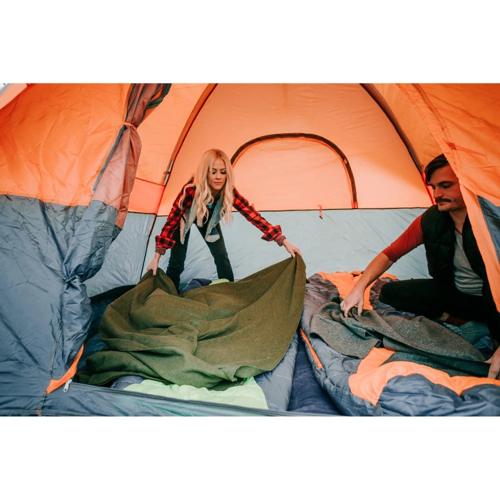 Wool Blend Camp Blankets - Gray