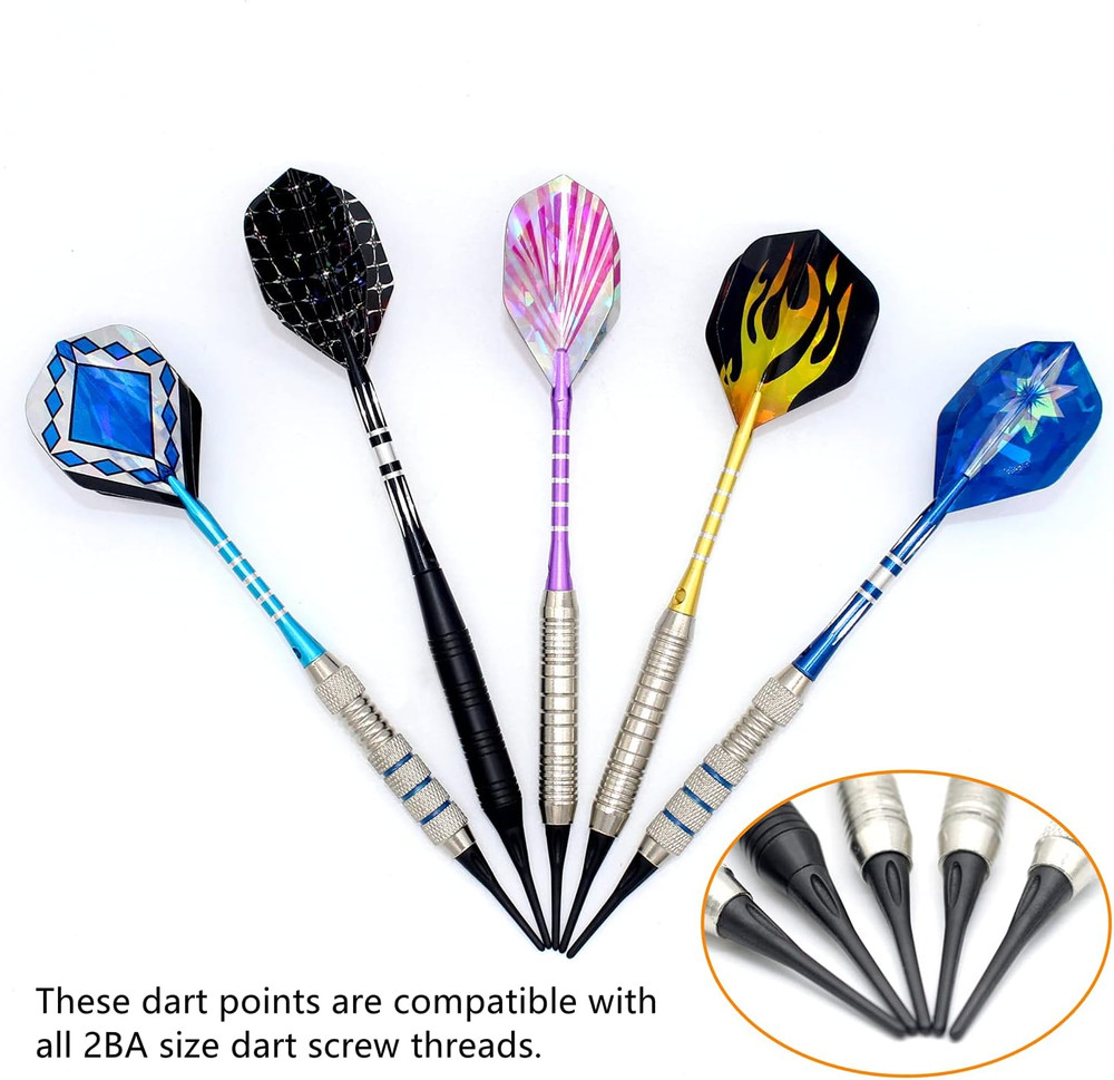 2BA Thread Plastic Tip Dart Points 300 Pack Soft Dart Tips Replacement Dart Acce