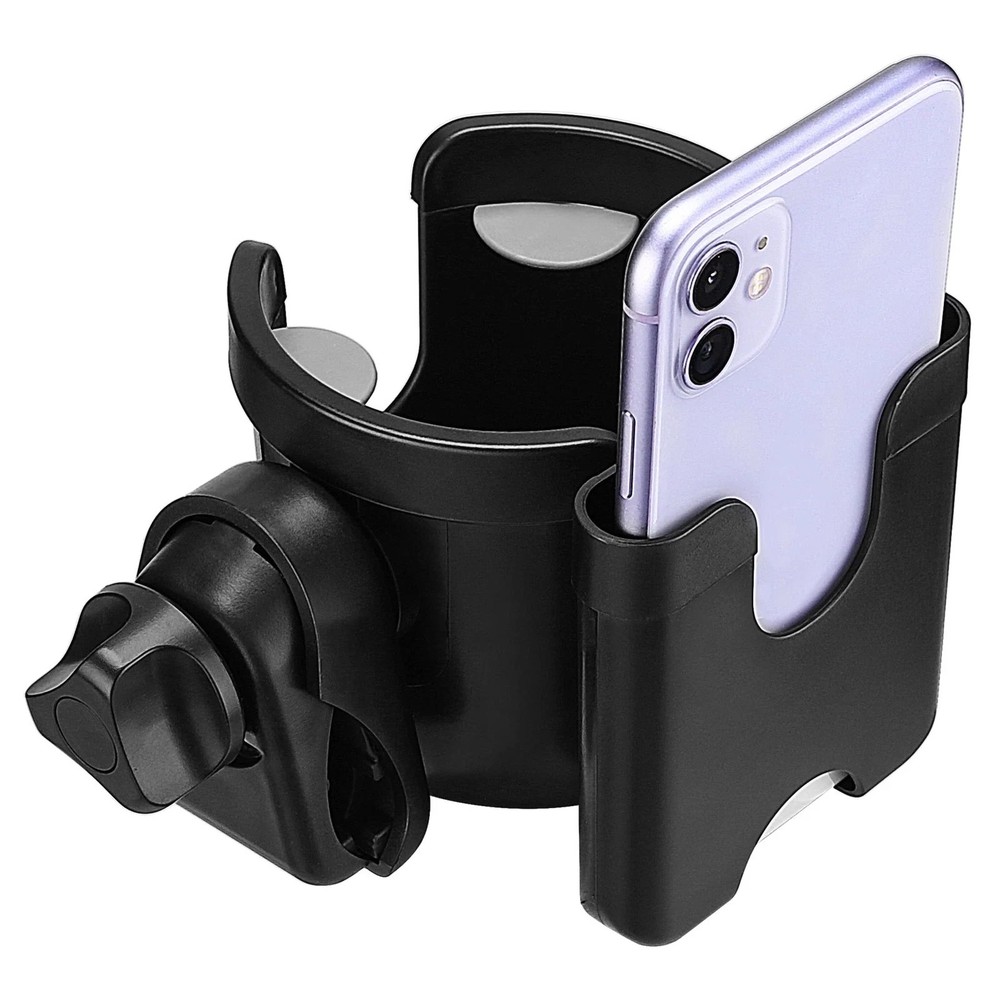 Suranew Universal Stroller Cup Holder Adjustable Drink & Phone Holder Accessory