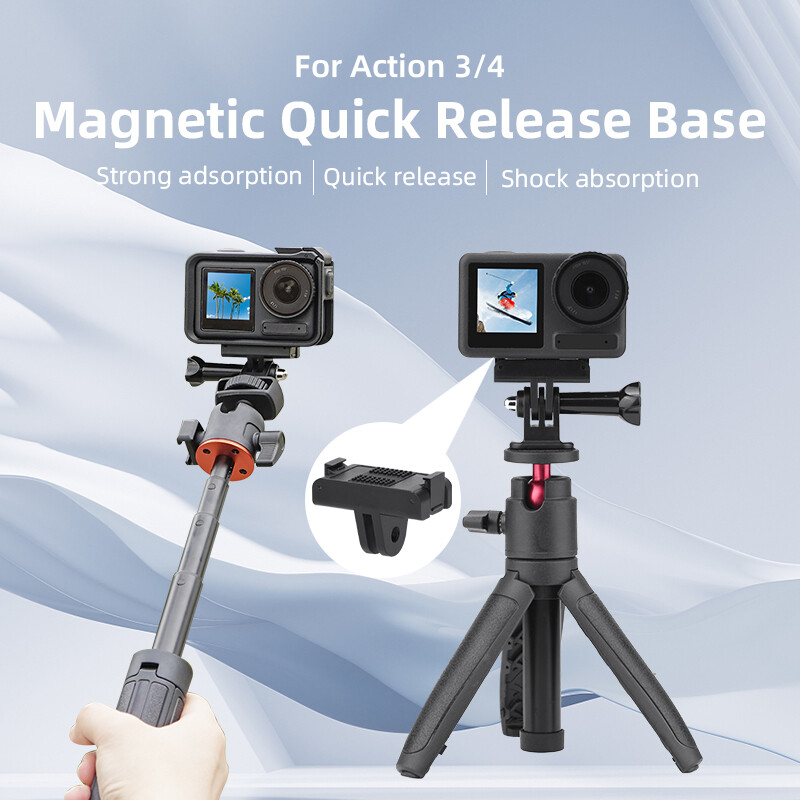 Accessories For DJI Action 3/4 Camera Magnetic Quick Release Mount Base Black