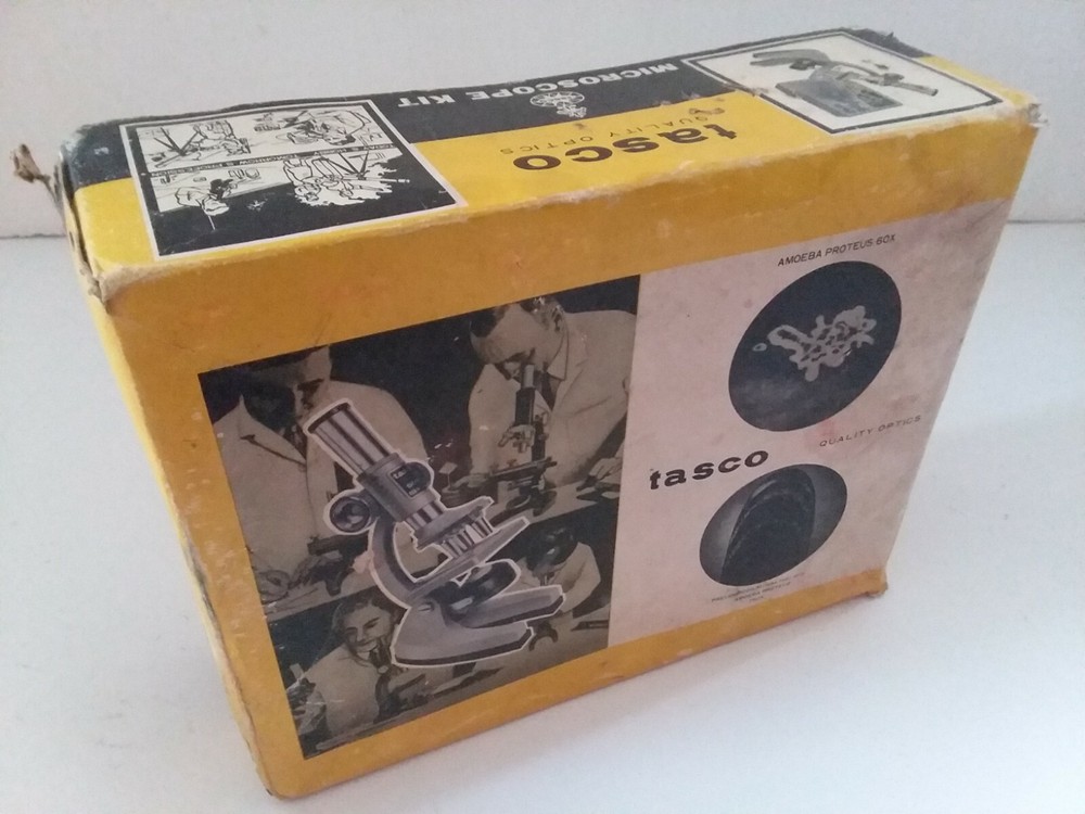 Vintage 1973 Tasco Quality Optics Microscope Kit Missing Some Accessories In Box