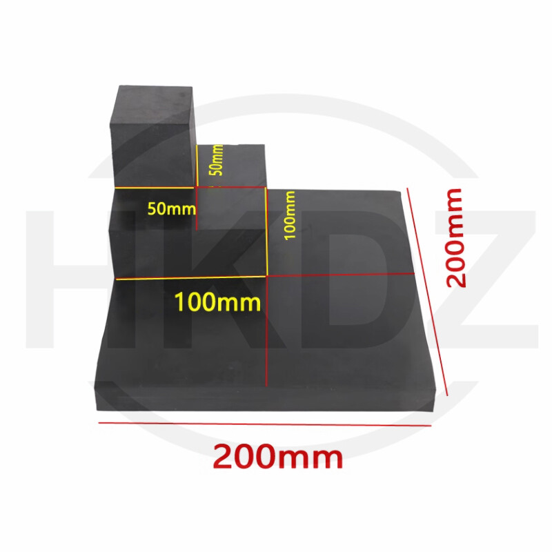 Black Rubber Sheets Pad Vibration Damping Wear Buffer Pads Thickess 5mm -50mm