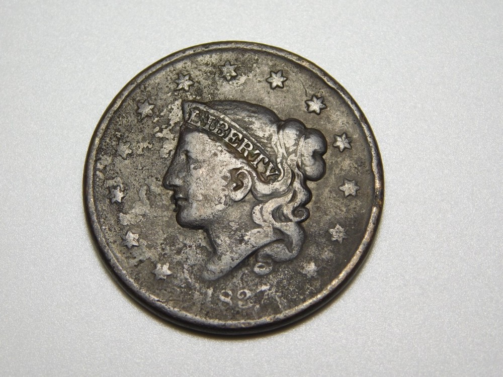 US COINS 1837 CORONET HEAD LARGE CENT