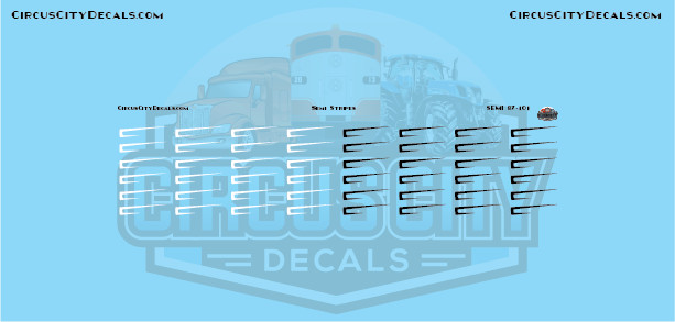 White & Black Semi Stripe Graphic 1:87 Scale