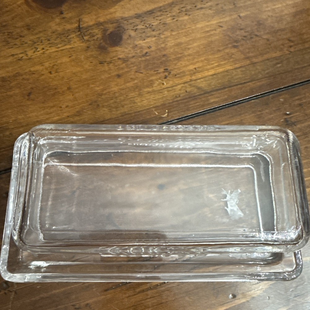 Mason Craft And More Butter Dish Clear Glass Rectangular Nice
