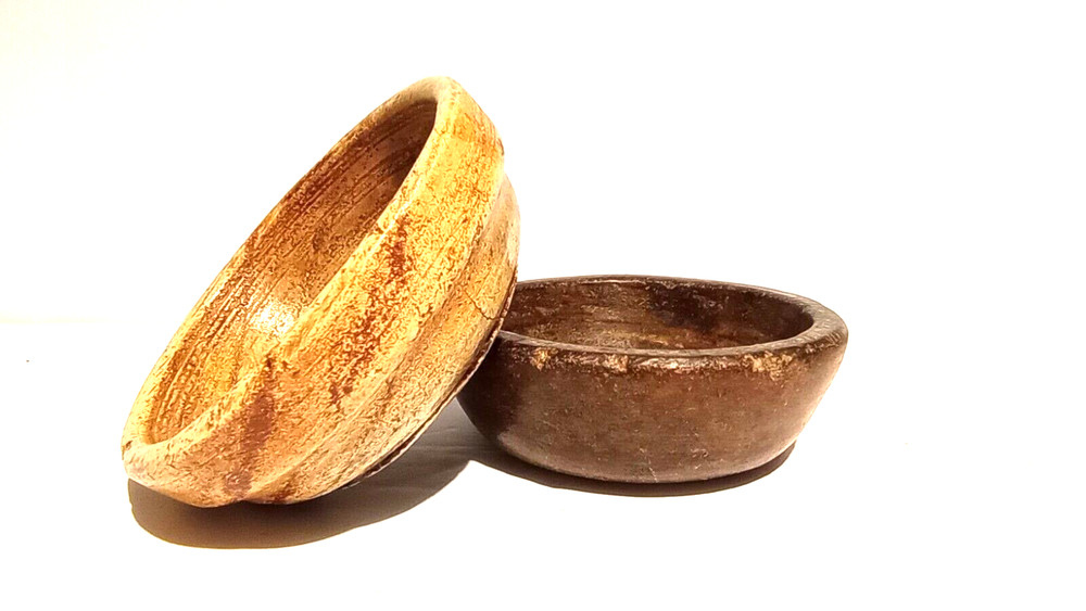 India 19th c hand carved stone spice bowls