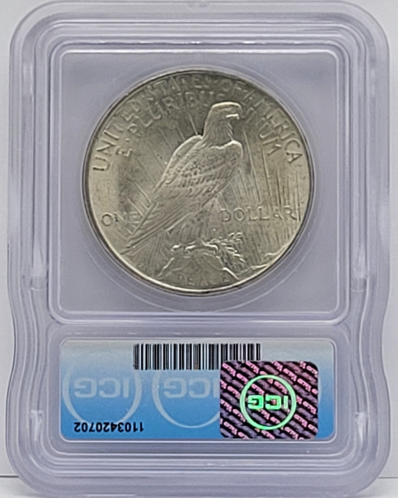 1924 Peace Dollar $1 - Graded ICG MS65+