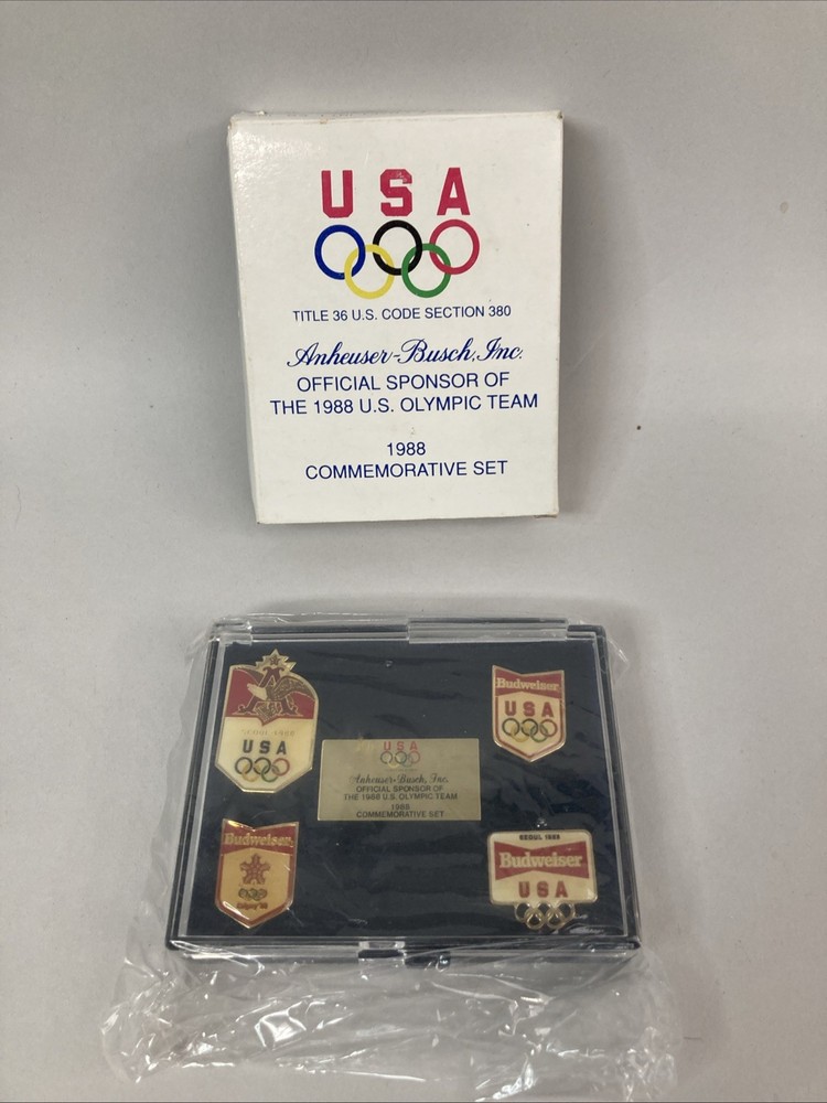 Anheuser-Busch Budweiser 1988 US Olympic Team Commemorative Pin Set