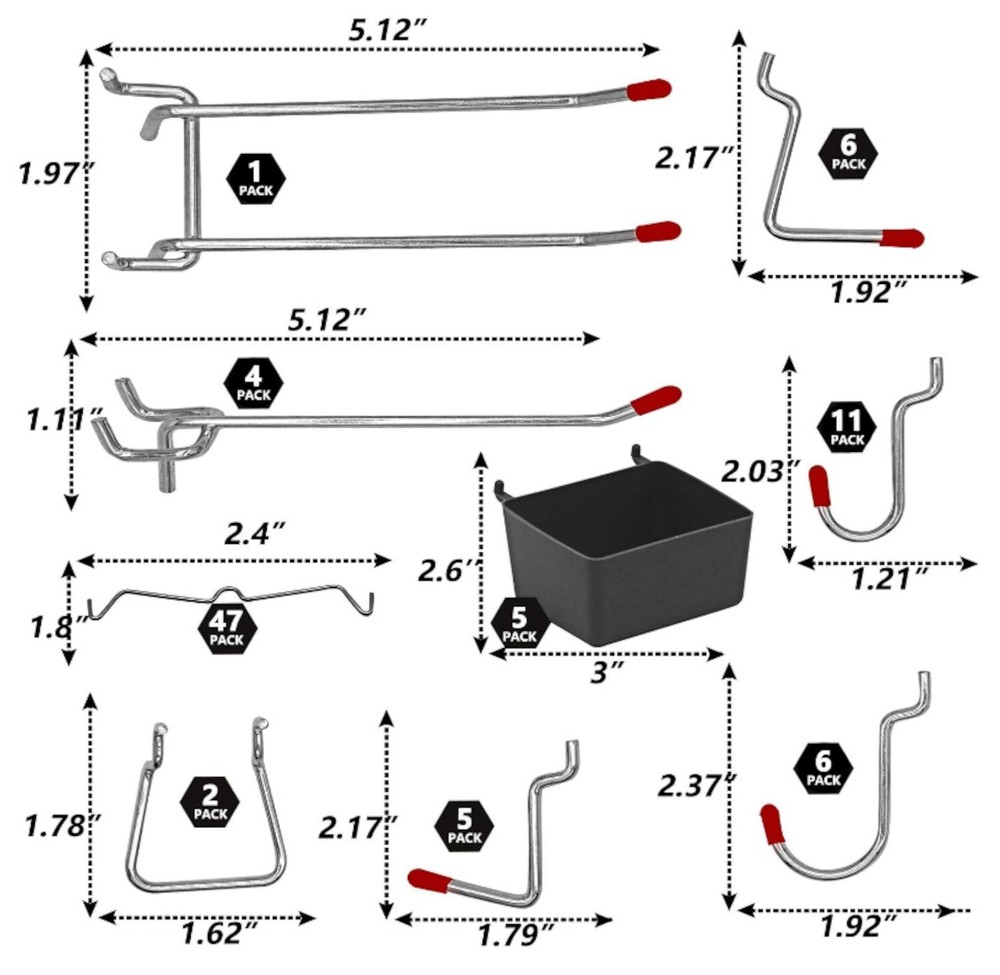 WEN WB114A Pegboard Accessory Kit, 114-Piece