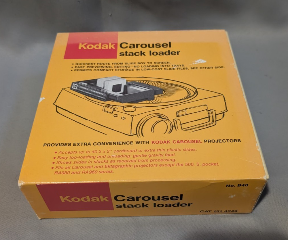 Vintage Kodak Carousel Stack Loader B40 w/Original Box + manual