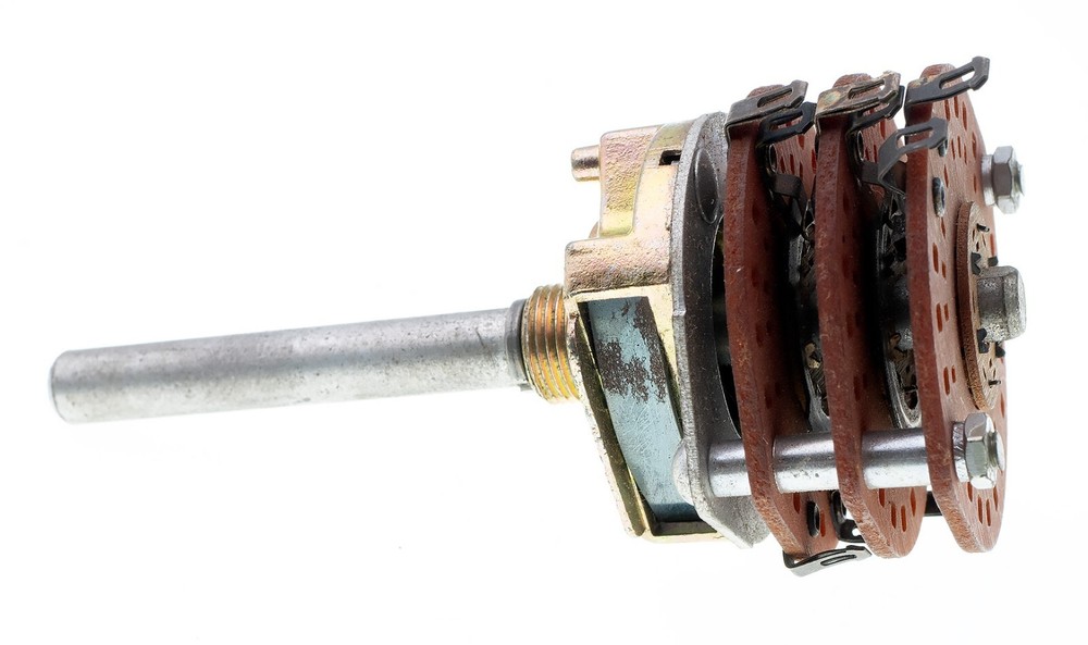 Unidex 249, Binary Coded, 3 Wafer, 14 Pos, Rotary Switch 1/4" Shaft, Continuous