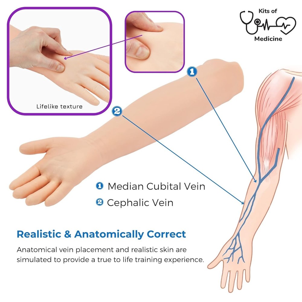Durable Phlebotomy Practice Kit with HD Tutorials for Confident Nursing Students