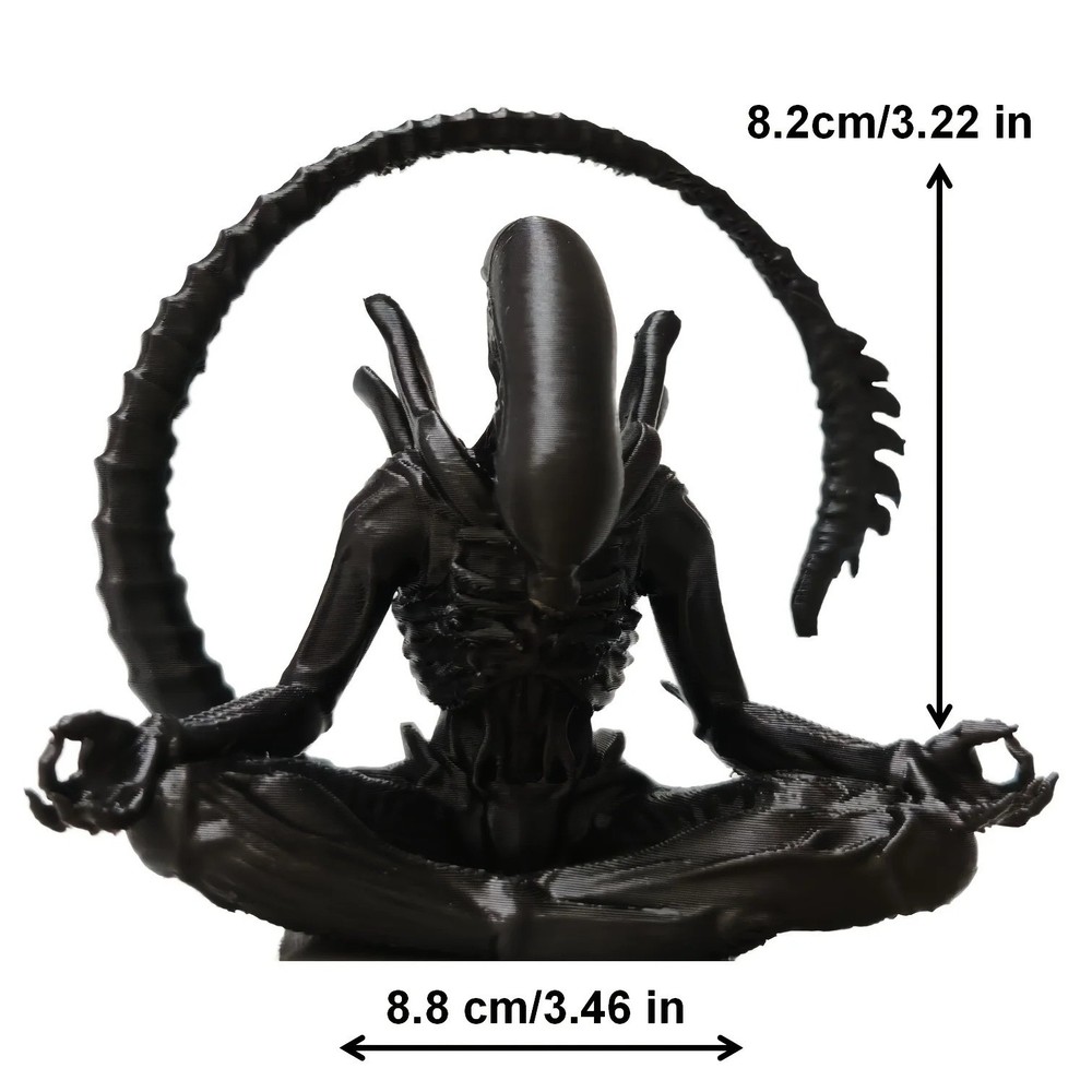 An alien ornament in meditation, creatively designed to create a personalized
