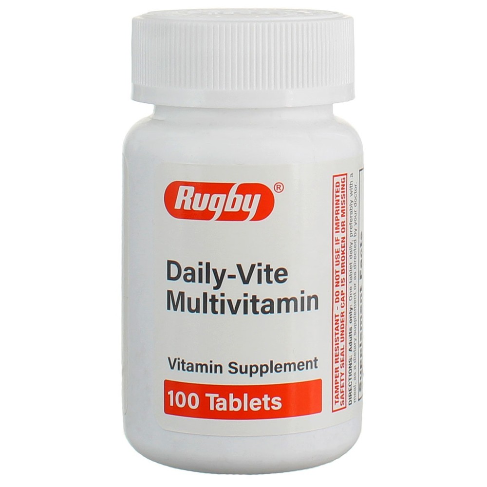 5 Pack Rugby Daily-Vite Multivitamins Tablets, 100 Ct