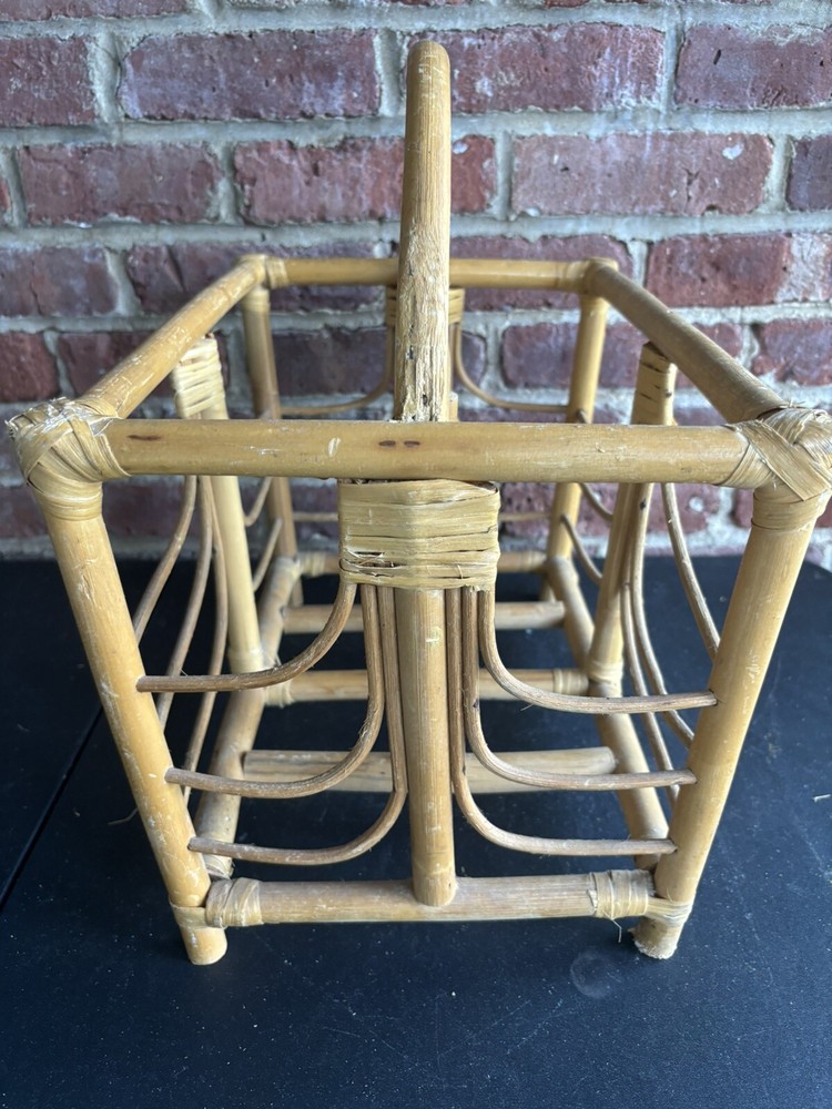 Vintage Boho Bamboo & Rattan Magazine Rack