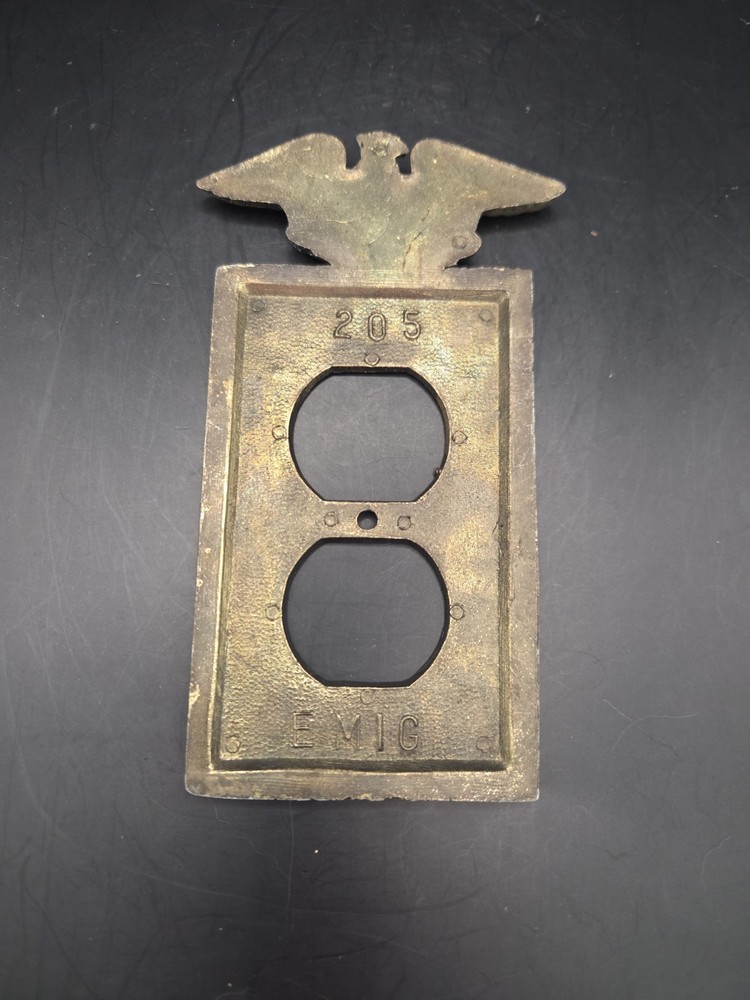Vintage Hammered Brass Eagle Outlet Covers