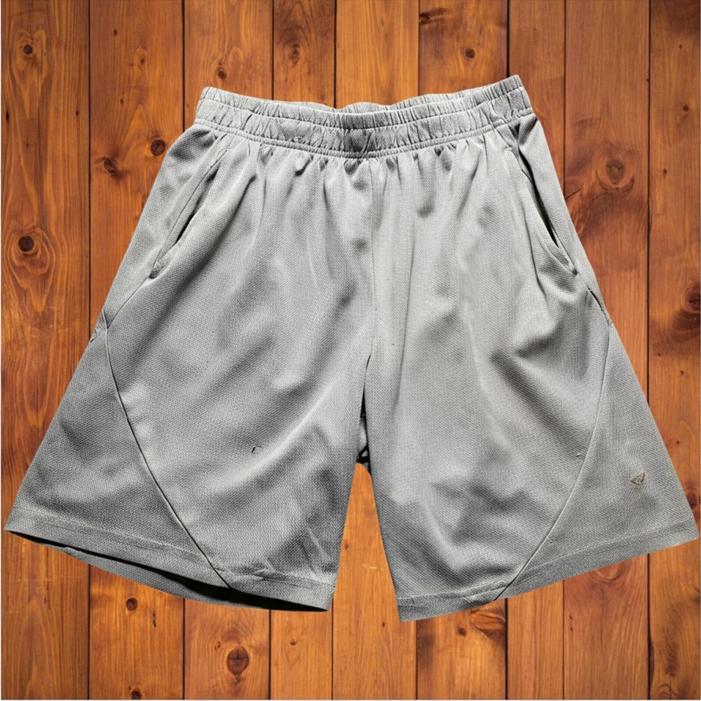 WORKOUT Shorts Men Medium Grey Activewear Elastic Waist