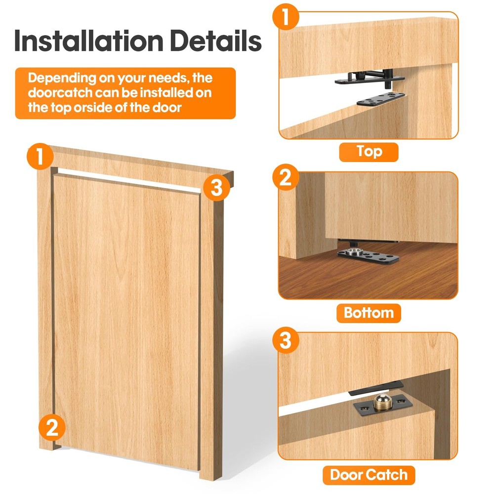 Murphy Door Pivot Hinge Kit, Hidden Door Hinge Hardware Kit, 570 Lbs Load-Bea