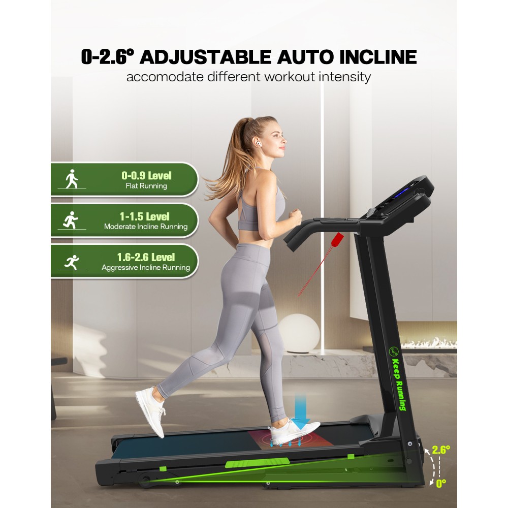 Folding Treadmill with Incline, 12 Programs, 3.5HP Motor, 330LBS Capacity