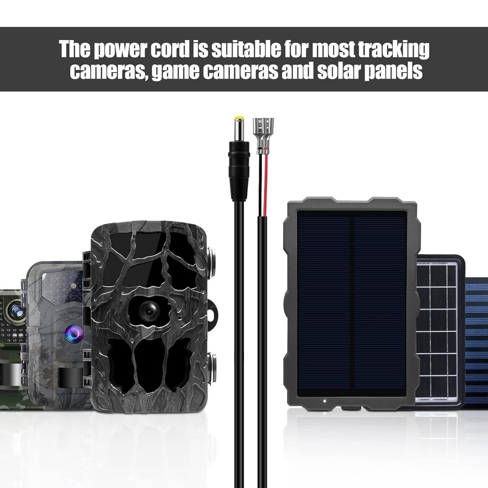 2 PCS Trail Camera Power Cord,5.5x2.1mm DC External Power Cable Compatible with
