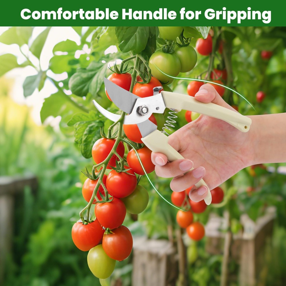 2 Pack Gardening Pruning Shears, Sharp Bypass Blade Garden Shears, Stainless ...
