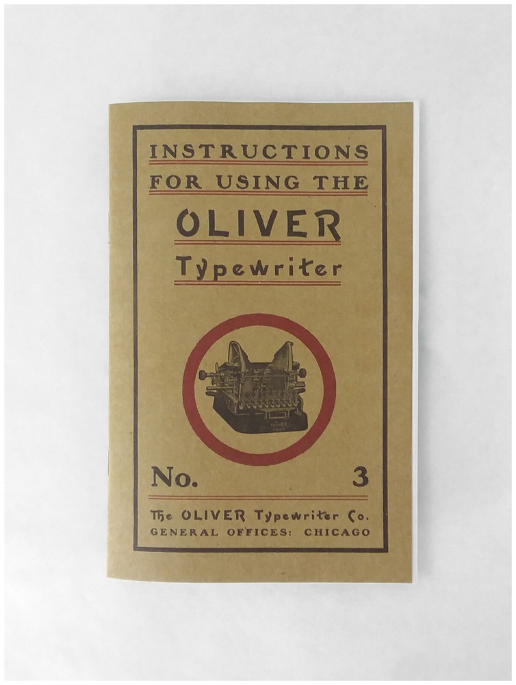 Oliver 3 Typewriter User Manual Instruction Owner's Guide Booklet Number Three