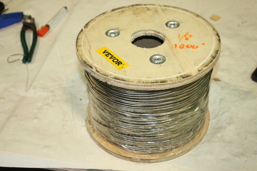 Vevor 316SS Wire Rope Cable 1/8" 1000' Reel