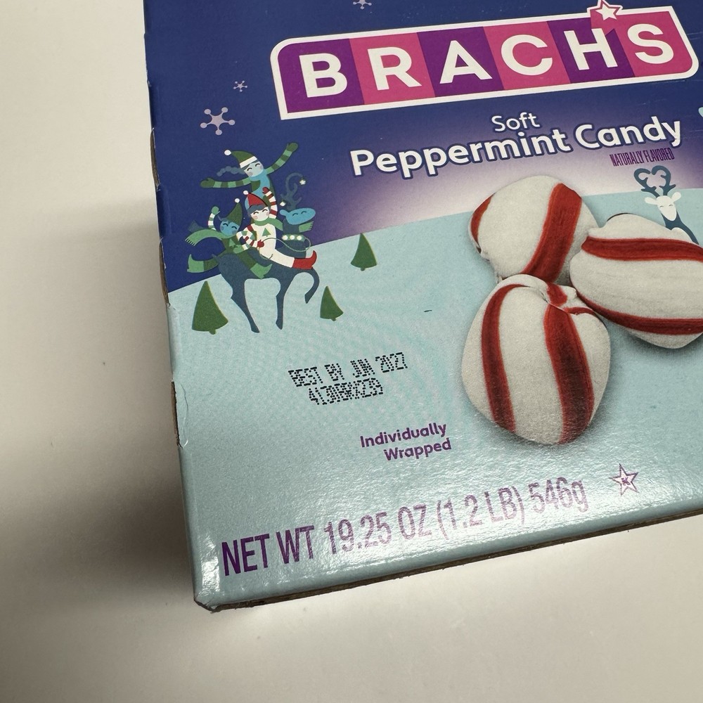 2 Brach's Holiday Soft Peppermint Candy Individually Wrapped Mints 110 ct 2027