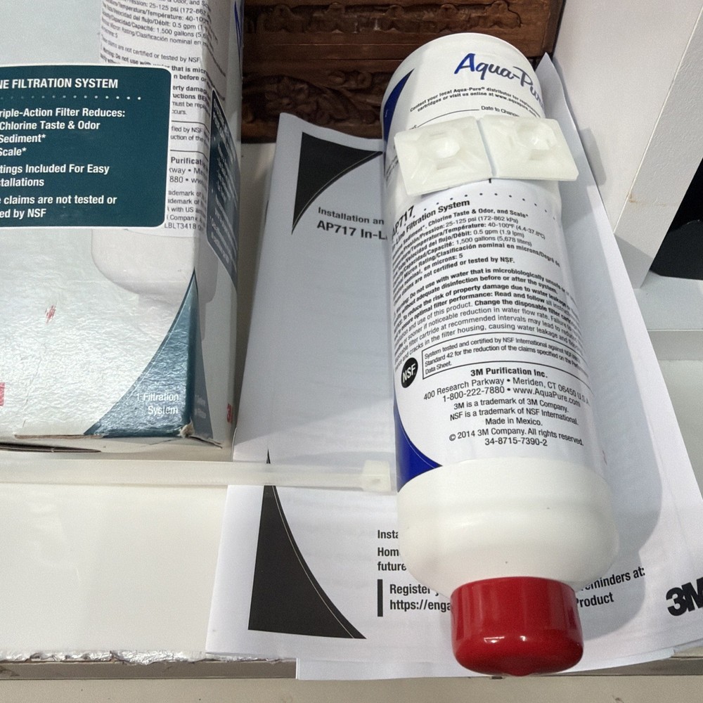 Aqua-Pure AP717 Inline Water Filter Ice Make Refrigerator Kitchen