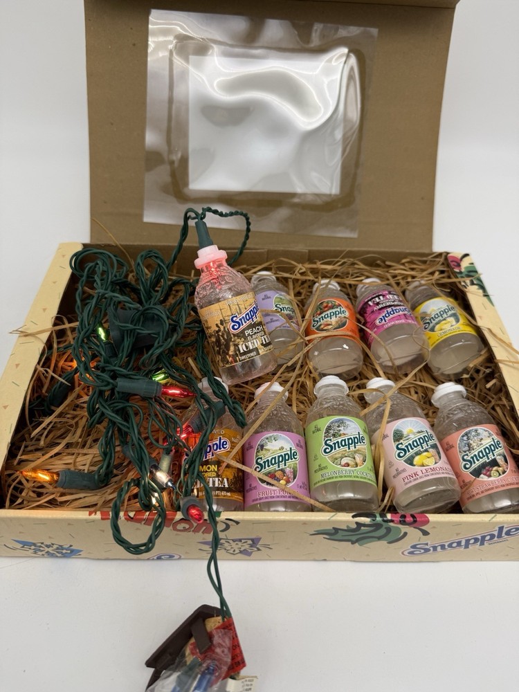 NOS CHRISTMAS LIGHTS Set SNAPPLE Mini Bottles *Read